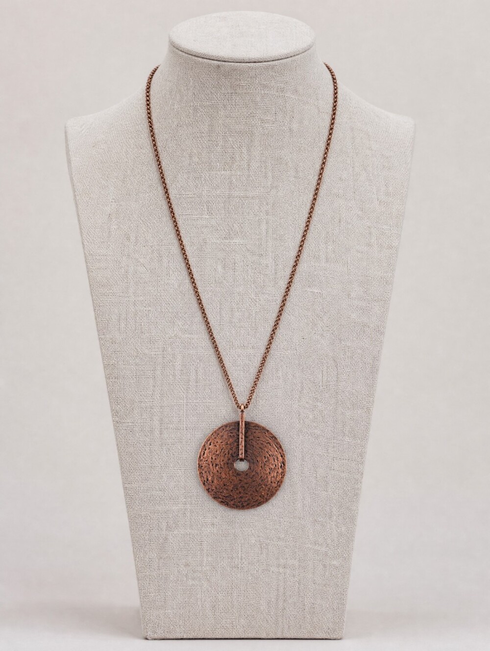 Vintage VCLM™ Hammered Copper Disc Statement Necklace | Lee Mode Artisan Jewelry